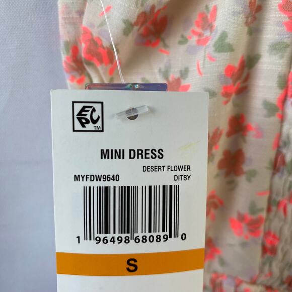 Tinseltown Floral Corset Tiered Mini Dress Junior S Orange Milkmaid Bustier NWT - Picture 6 of 13